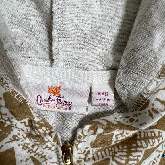 Quacker Factory Hoodie Womens XXS Full Zip Short Sleeve Embellished Starfish - Picture 4 of 8